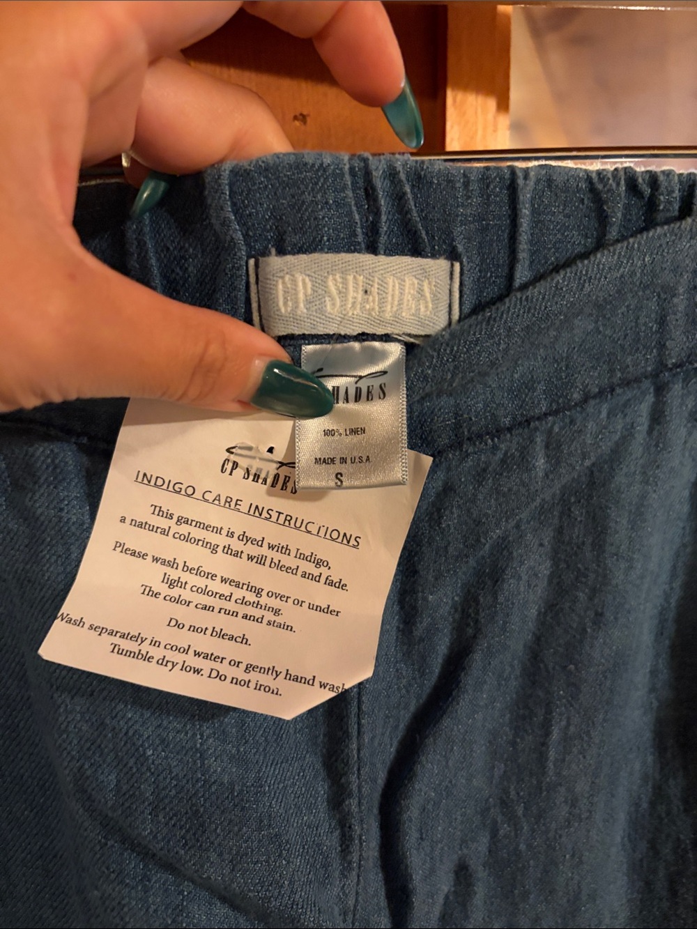 CP Shades Indigo Wide-Leg Linen Pants - Picture 2 of 3